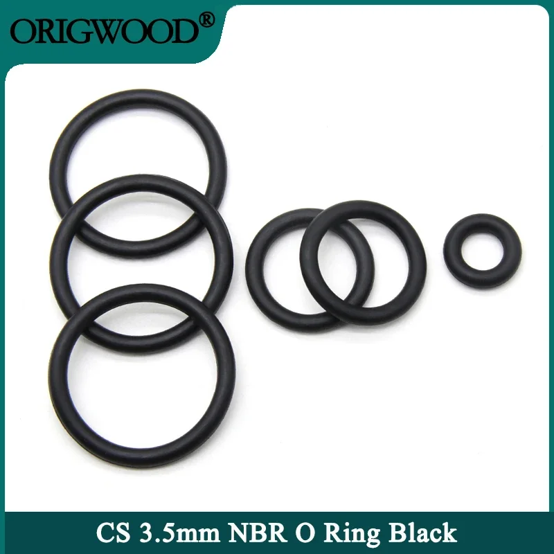 

10pcs NBR O Ring Nitrile Rubber Gasket Thickness CS 3.5mm OD 10~225mm Black Round O Type Corrosion Oil Resist Sealing Washer