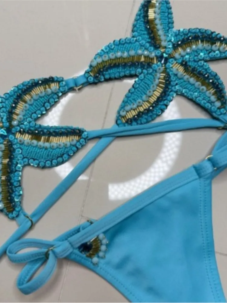 2025 ใหม่เซ็กซี่ต่ําเอวชุดบิกินี่ชุดว่ายน้ําปลาดาวชุดว่ายน้ําผู้หญิง Strappy Beachwear ชุดว่ายน้ําบราซิล Biquini