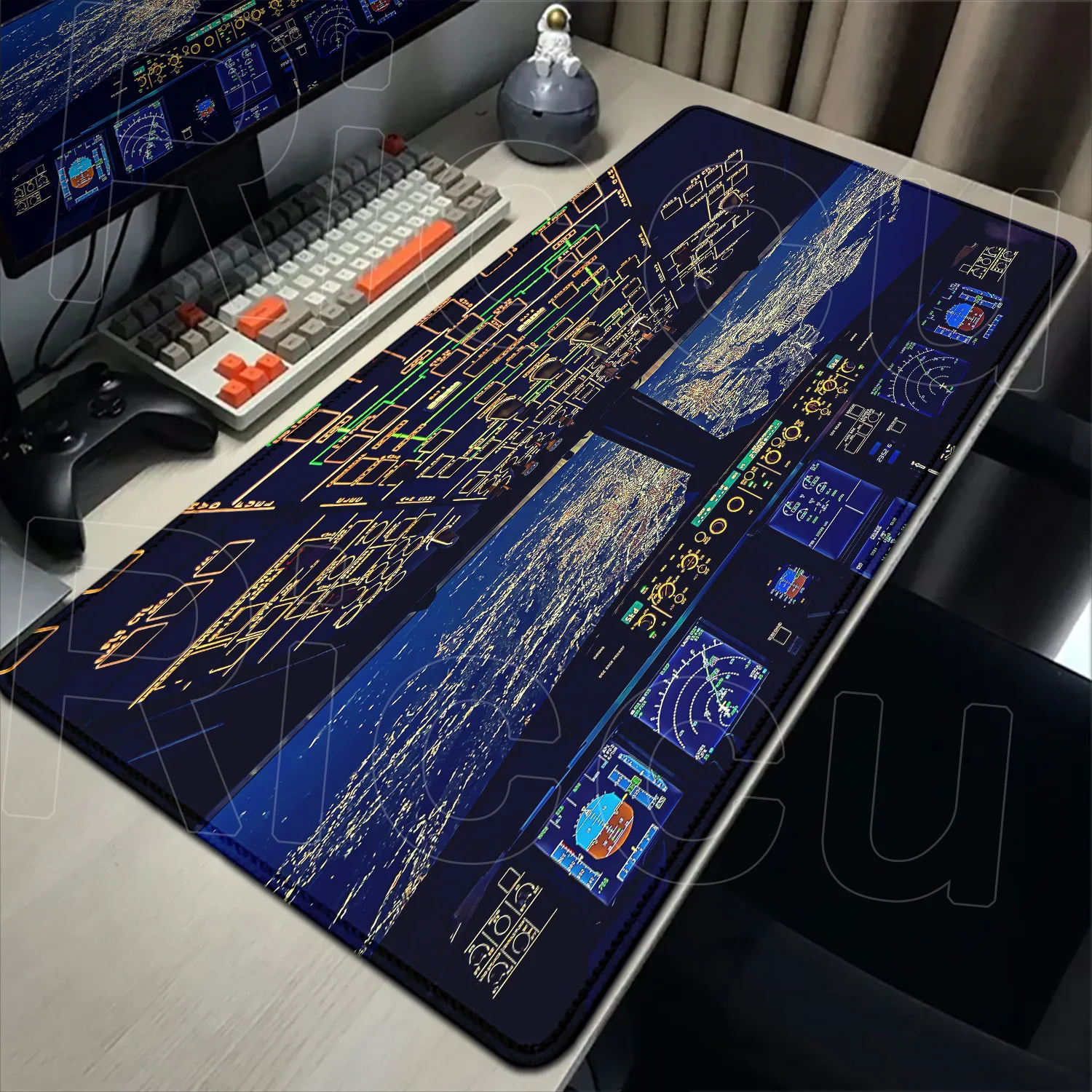 HD Airplane Speedometer Mouse Pads Plane Instrument Panel XXL Mousepad Non-slip Rubber Desk Mat Pc Gamer Deskmat Cockpit Playmat
