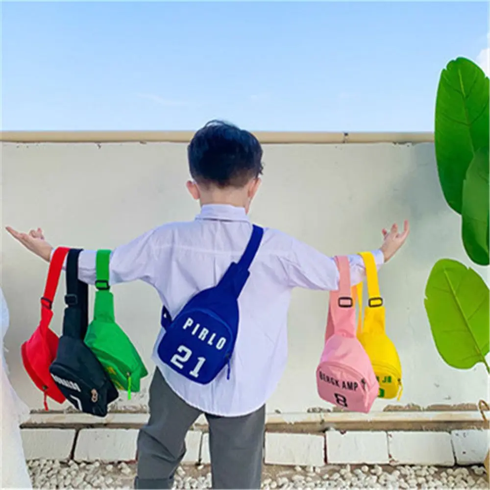 1pcs Cute Cartoon Children\'s Number Printed Chest Bag Girls Boys Sports Leisure Messenger Bag All-match Fashion Shoulder Bag