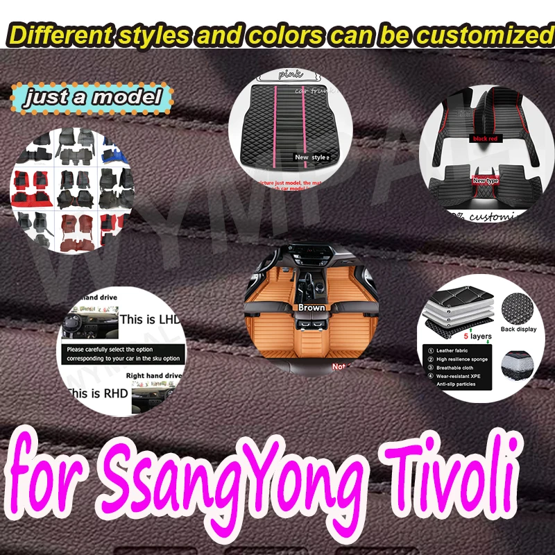 

LUXURY Car Floor Mats For SsangYong Tivoli XLV Air Grand LUVi 2015~2022 Protective Pad Luxury Mat