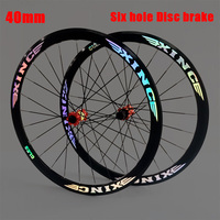 Elite Bicycle Wheel Latest High 700C 40/50 Red Hub Aluminum Alloy Clincher Disc Brake Six Holes Rim Brake Road Wheelset Cosmic