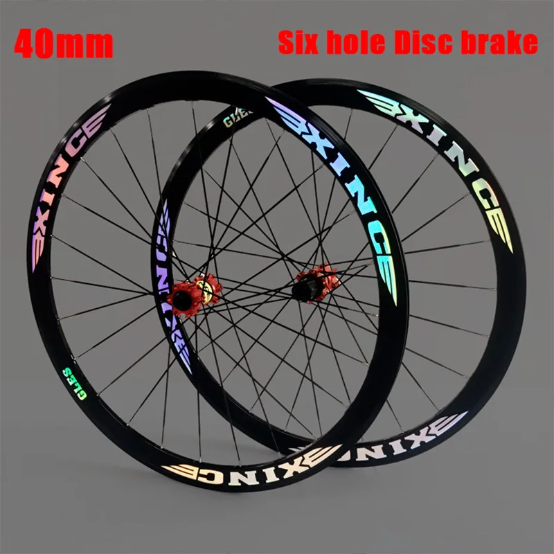 Elite Bicycle Wheel Latest High 700C 40/50 Red Hub Aluminum Alloy Clincher Disc Brake Six Holes Rim Brake Road Wheelset Cosmic