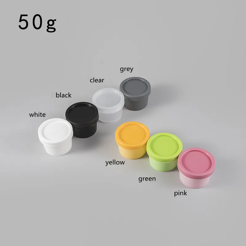 10/30 قطعة وعاء جرة فارغ 50 جرام 100 جرام 200 جرام متعدد الألوان البلاستيك مستحضرات التجميل ماكياج الوجه كريم الحاويات وعاء الآيس كريم مع غطاء داخلي