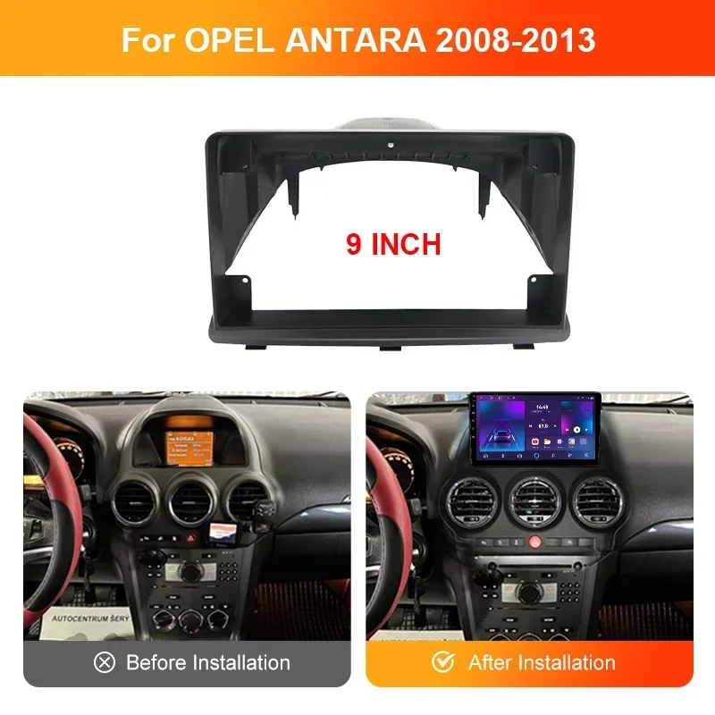 Car Radio Fascias Frame For Opel Antara 1 2006-2017 9 inch 2DIN Stereo Panel Wiring Harness Power Cord Connector Canbus Decoder