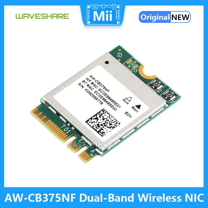 

AW-CB375NF Dual-Band Wireless NIC, 2.4G/5GHz Dual-Band WiFi 5, RTL8822CE-CG Core, Bluetooth 5.0, Supports BLE NX/Orin nano