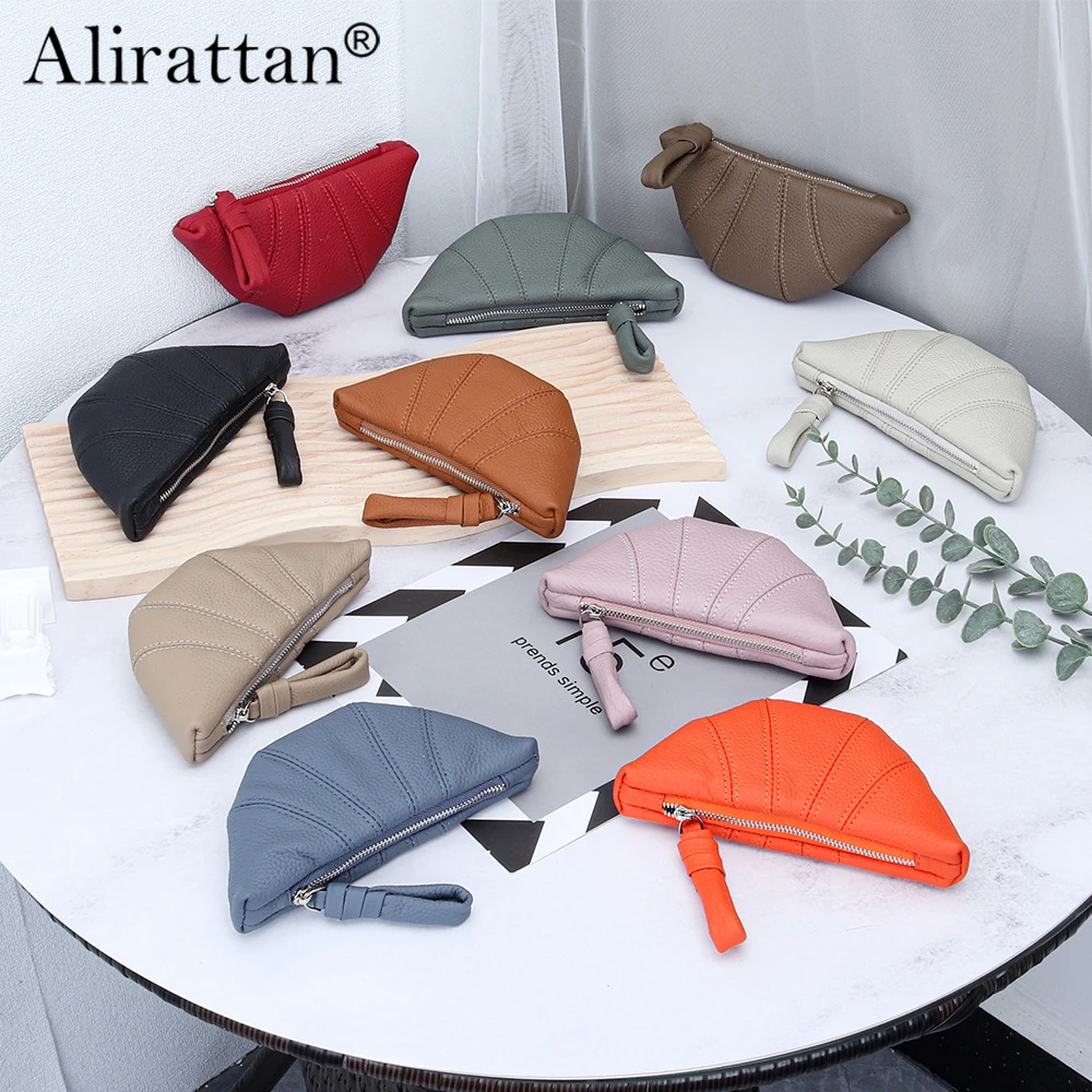 

Alirattan Cow Horn Bun Shoes For Women 2024 New Wallet Hand-Held Bag Lipstick Storage Coin Purse