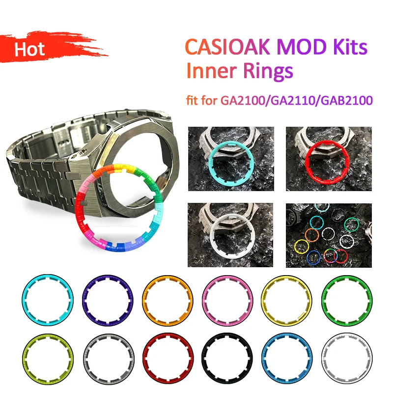 

GMAS2100 42mm Watch Inner Brezel Rings Dial Rings Casioak Mod kit Modification Watch parts