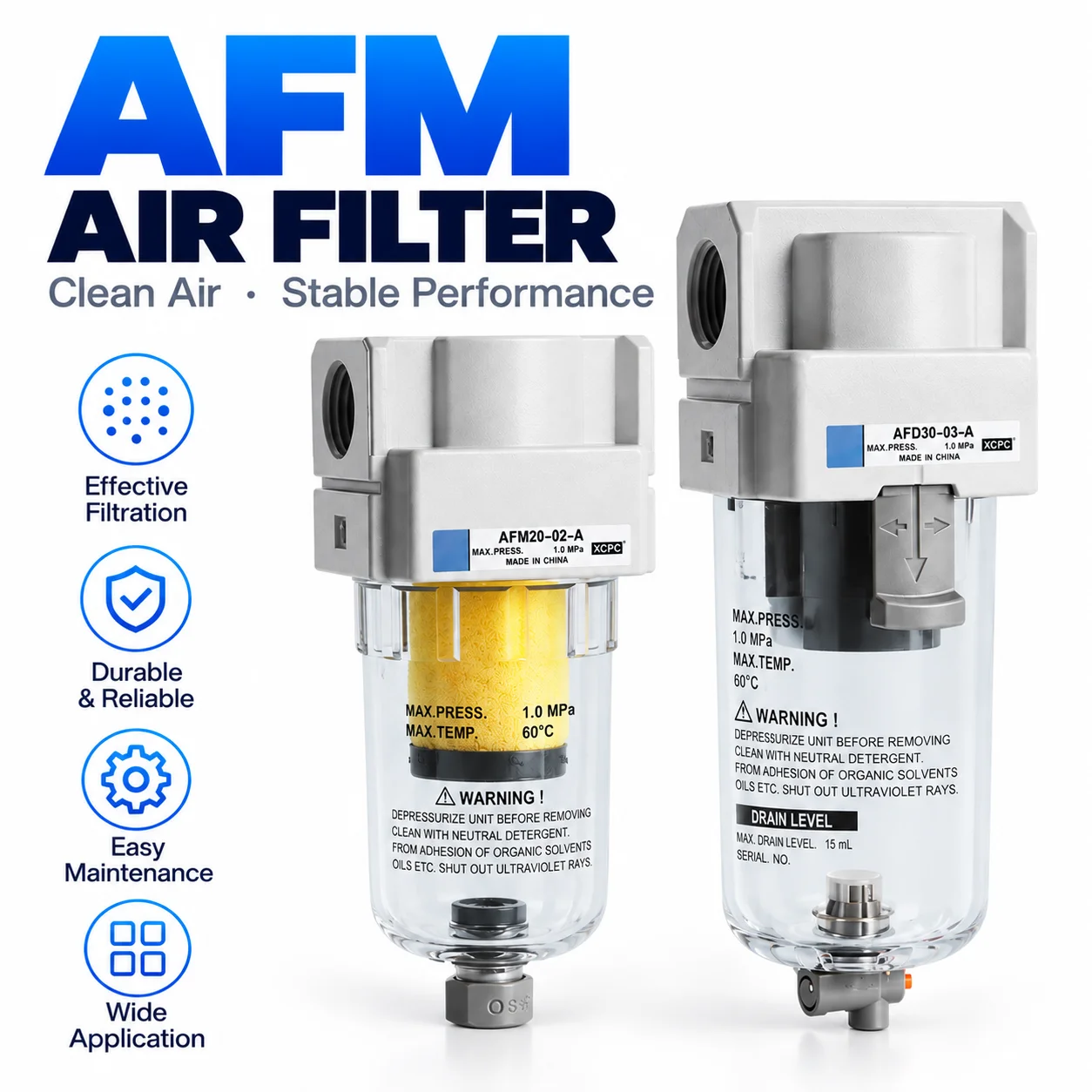 AFR Brand Oil Water Separation Filter AFM20 AFM30 AFM40 AFD40 High Precision Filter For Filtering Oil-Water And Dust Impurities