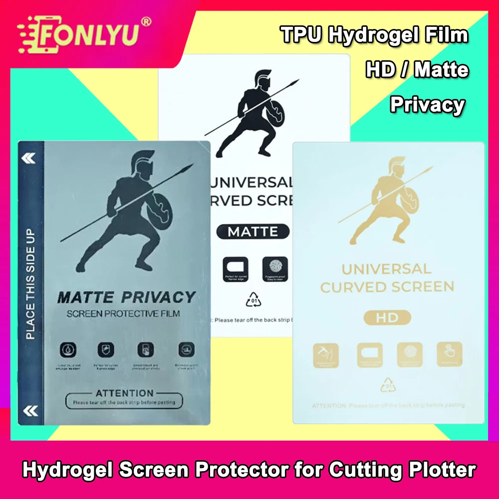 

FONLYU 50 шт. Листы гидрогелевой пленки из ТПУ для iPhone 14 13 12 Pro Изогнутая защитная пленка для экрана SS 890C Cut Machine HD Синие пленки