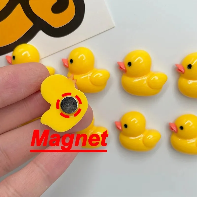 10pcs Cartoon Duck Fridge Magnets, Cute Decorative Magnets, Personalized Fridge Magnet For Kitchen Office Whiteboard Locker