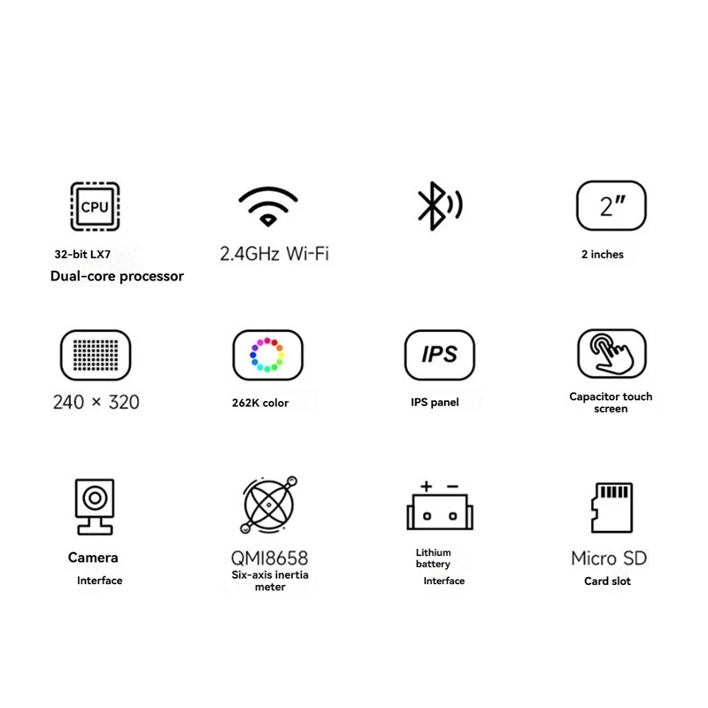 Waveshare ESP32-S3 Development Board With 2Inch Capacitive Touch Display Dual-Core LX7 Processor, Wifi & Bluetooth B