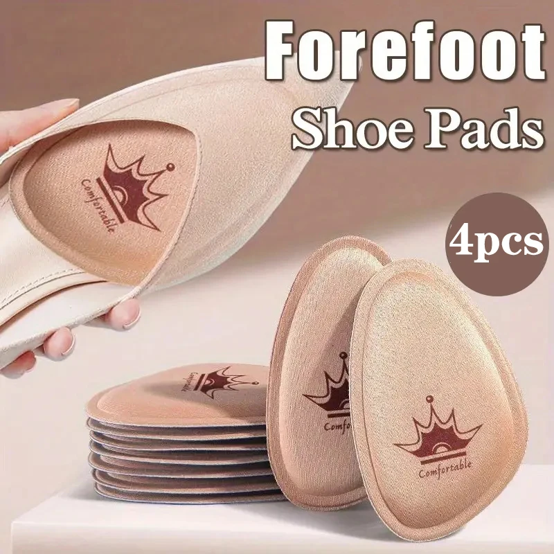 4-Pack Women's Comfort Forefoot Cushions Non-Slip Sweat-Absorbent Pain Relief And Breathable Inserts Insoles High Heels Pads