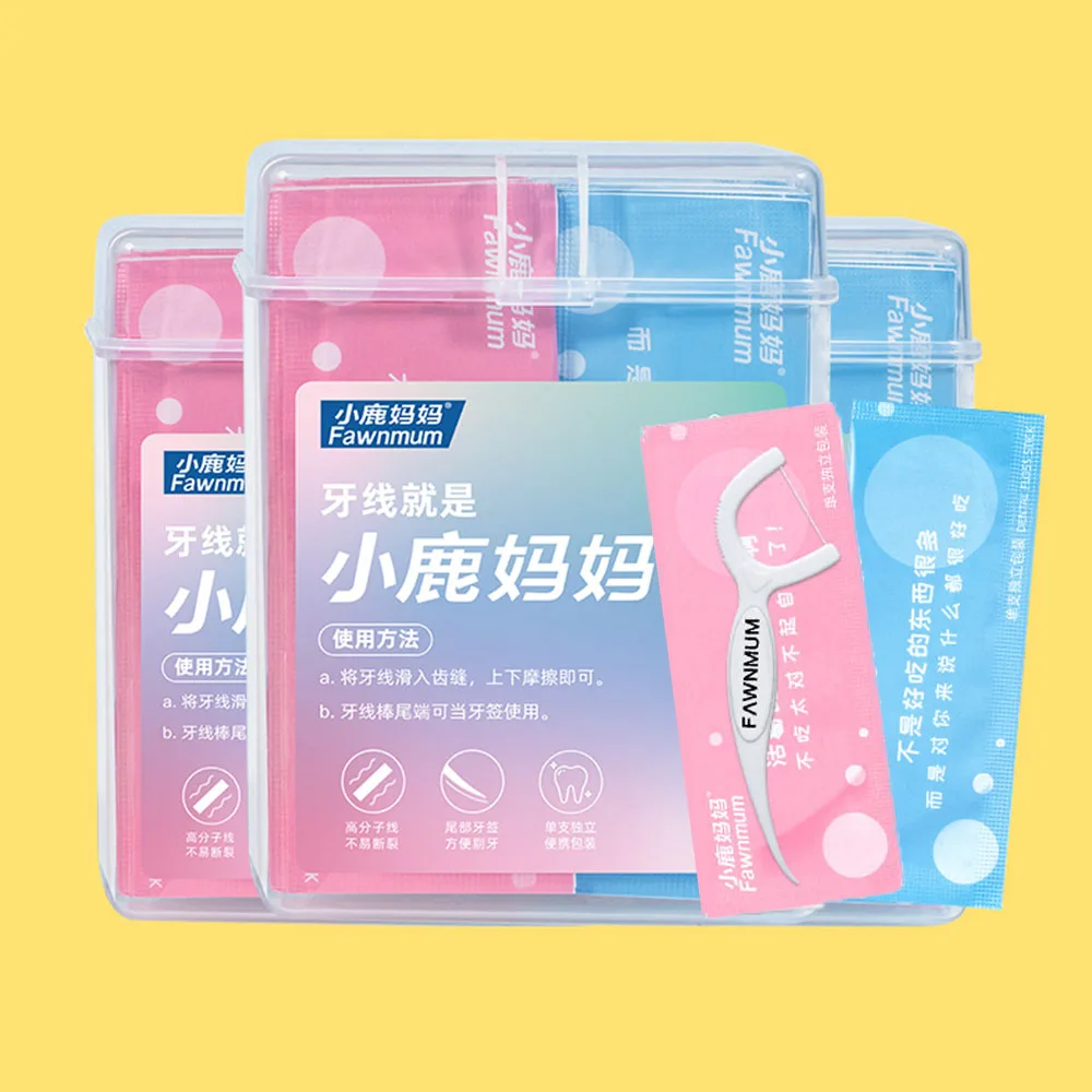 50/100pcs Disposable Dental Floss Stick Portable Individually Packing Flosser Interdental Cleaning Toothpicks For Oral Hygiene