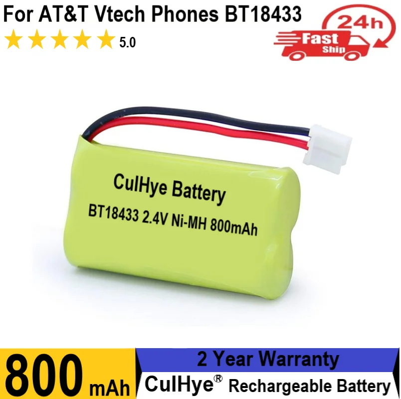 Ni-MH 800mAh  2.4V Rechargeable Battery for AT&T Vtech Phones BT18433 BT28433 BT-8300 BATT-6010 BT1011 BT1018