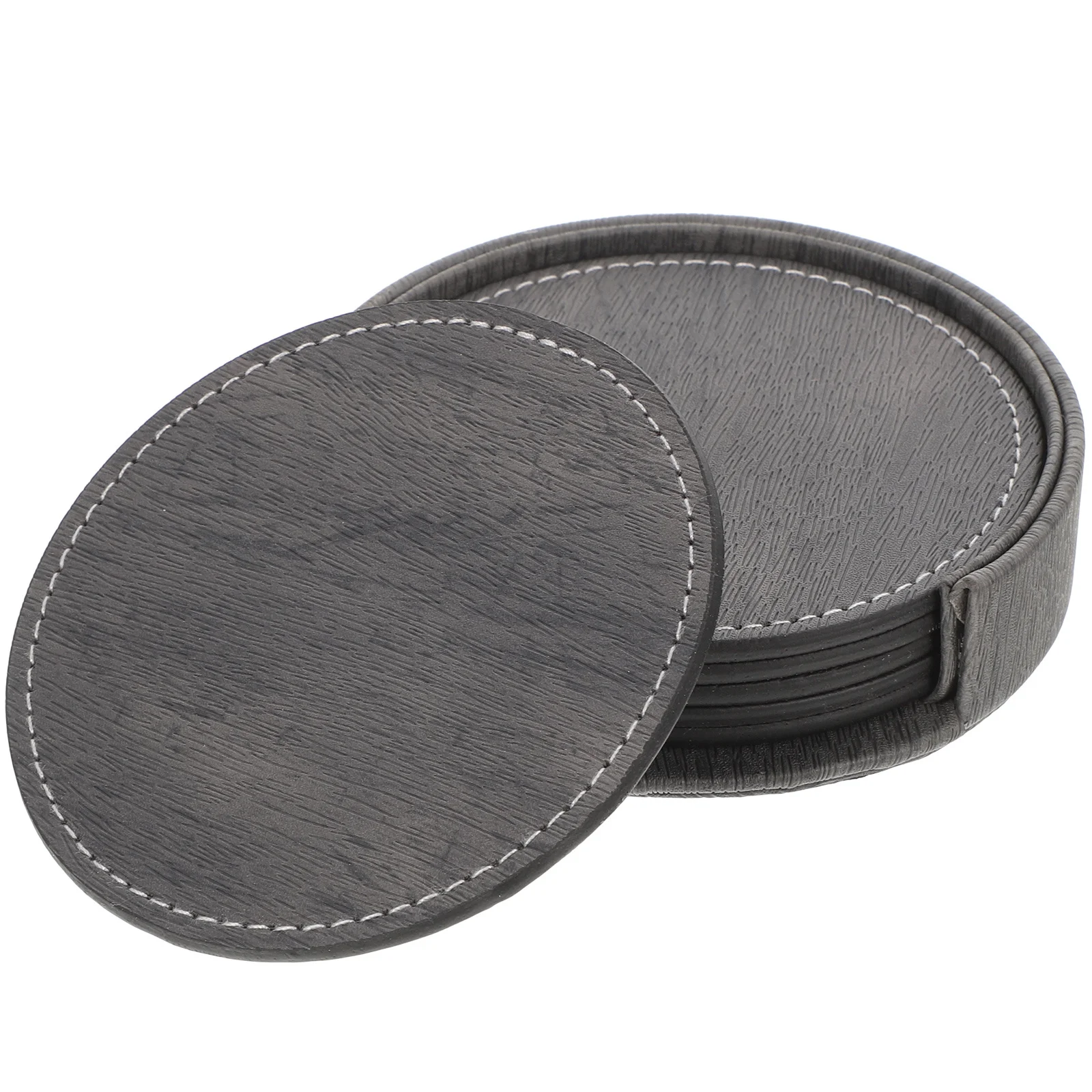 

1 set Non-Slip Coasters Pu Heat Insulation Cup Mat Round Anti-Scalding Household Coaster For Home Decor Tableware Pad