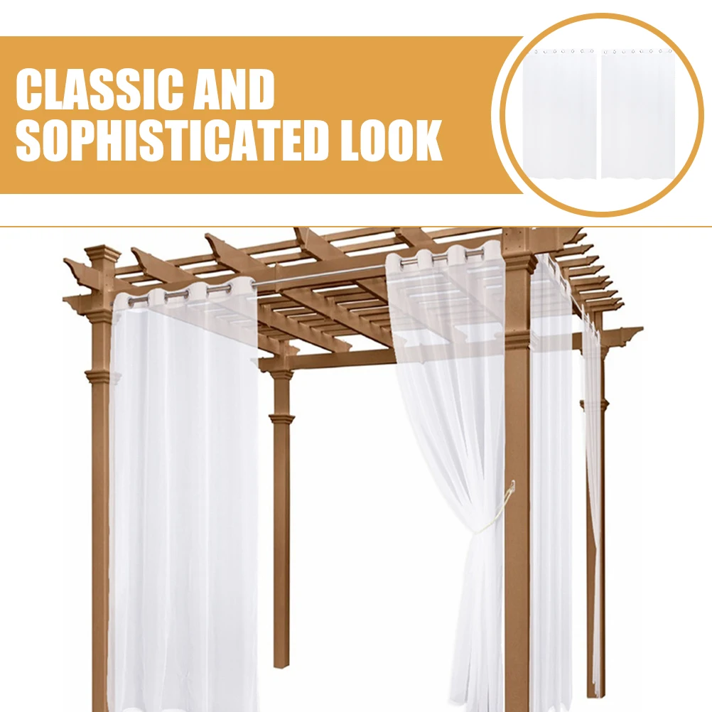 Alipis 2 шт. уличные водонепроницаемые шторы белые полиэстеровые шторы солнцезащитные оконные марлевые декоративные прозрачные