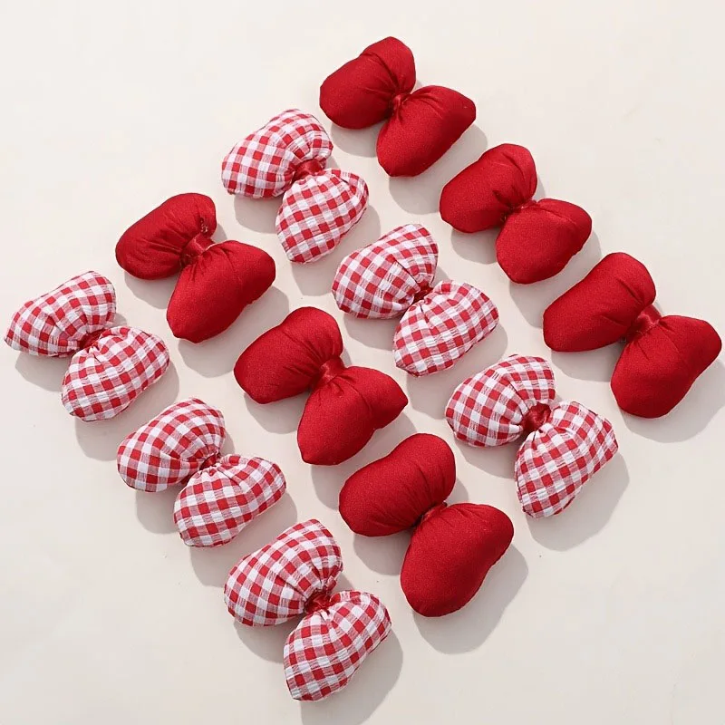 2/4/6/12pcs Cute Playful Fabric Three-dimensional Bow Hairwear Diy Handmade Clothing Brooch Tie Phone Case Bow Decoration