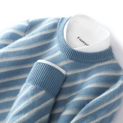 S-XXXL Men's Pullover O-Neck Sweater Colored Knitted Long Sleeve Casual Business 100% Australian Wool Men's Sweater New Product