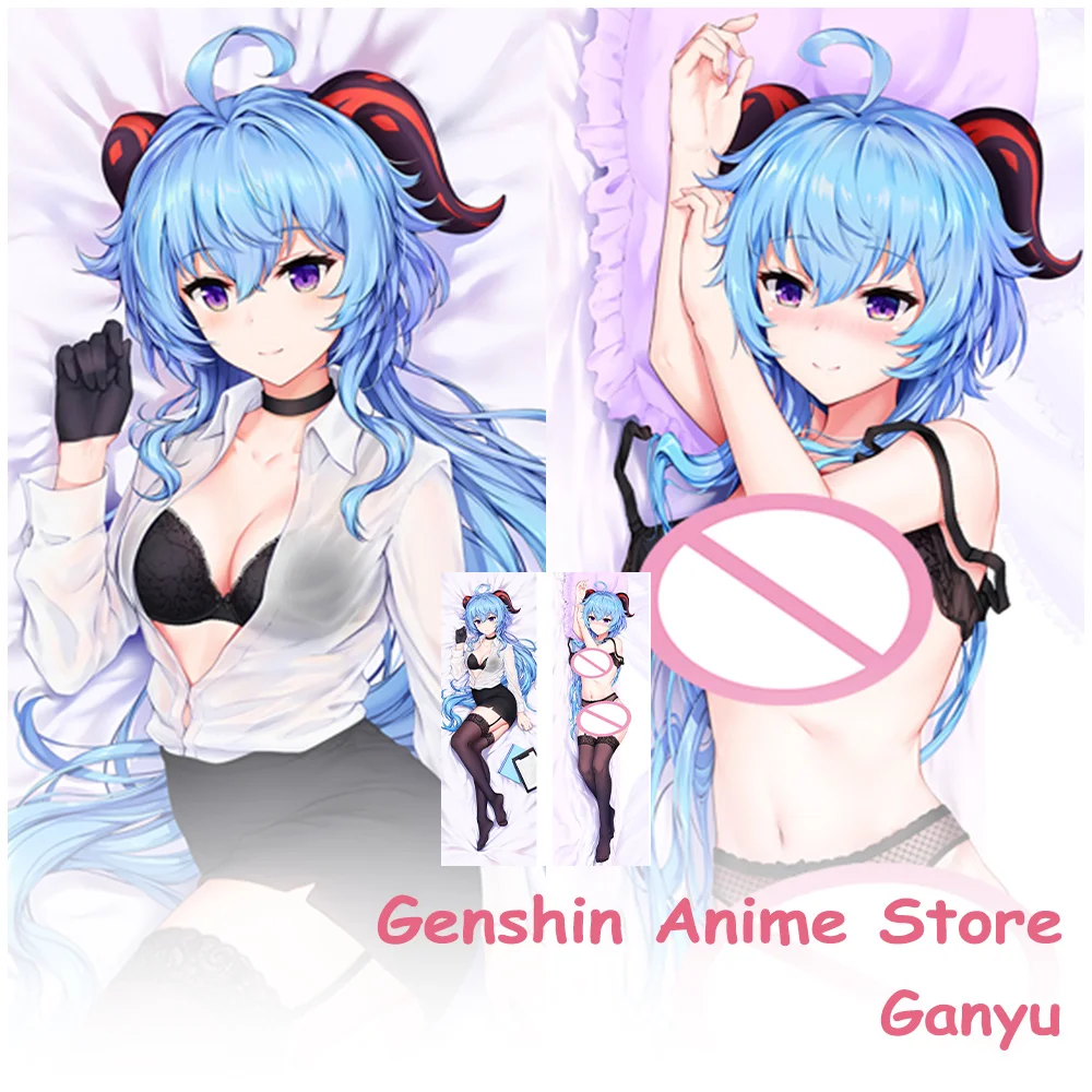 Cartoon Genshin Ganyu Perzikhuid Dakimakura Cover Cosplay Props Beddengoed Kussensloop Otaku Kussenhoezen Hoofdeinde Kussenslopen