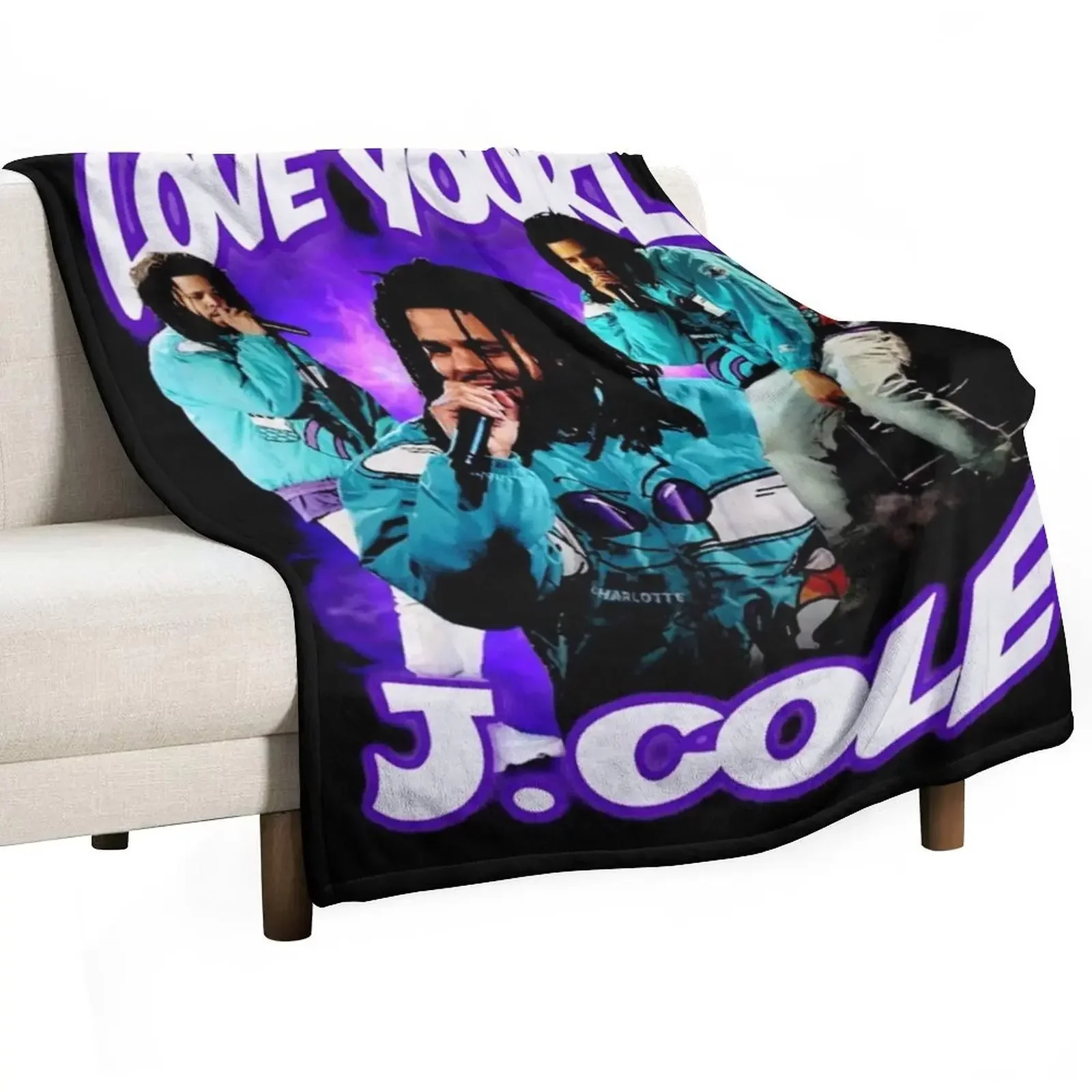 

Love Yourz J.Cole Vintage Throw Blanket Travel Size Cozy Blanket for Plane Train