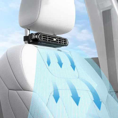 Imagen 2 del producto Ventilador portátil para asiento de coche, ventilador de refrigeración ajustable para reposacabezas de coche, fuente de alimentación USB, aire acondicionado, accesorios de Interior de coche, 3 velocidades