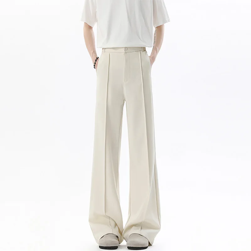 

Black Suit Pants Men Slim Fit Fashion Social Mens Dress Pants Korean Casual Apricot Straight Pants Mens Office Formal Trousers