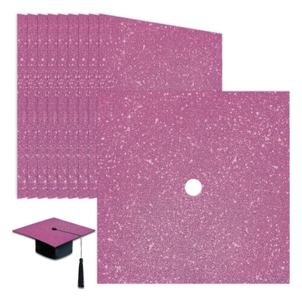 Tarjeta de lentejuelas de alta calidad para manualidades Diy, juego de papel de cartulina con purpurina brillante para decoraciones de gorra de graduación, 10X10 para graduación