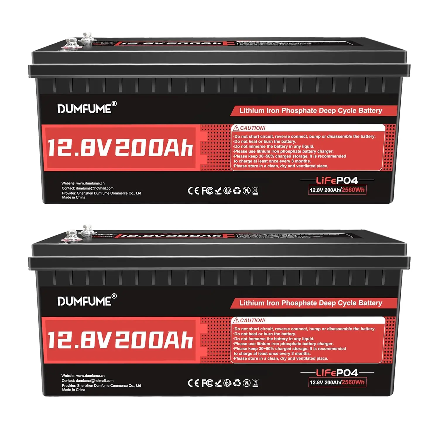 

2 Packs 12V 200Ah LiFePO4 Lithium Battery, Smart 200A BMS & 2560Wh Capacity, 15000-Cycle Deep Cycle Battery for, Customized