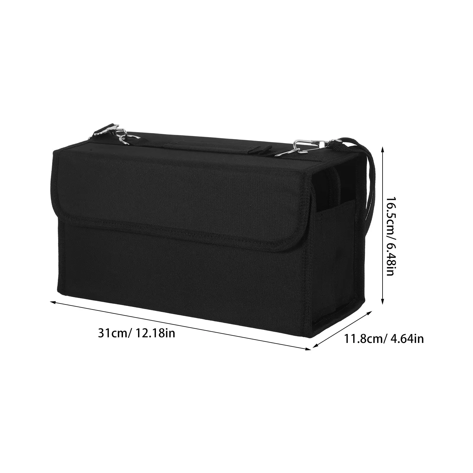 80 Slots Marker Storage Bag Solid Color Portable Case Elastic Straps Marker Organizer Hand Carry Strap for Art Craft Office