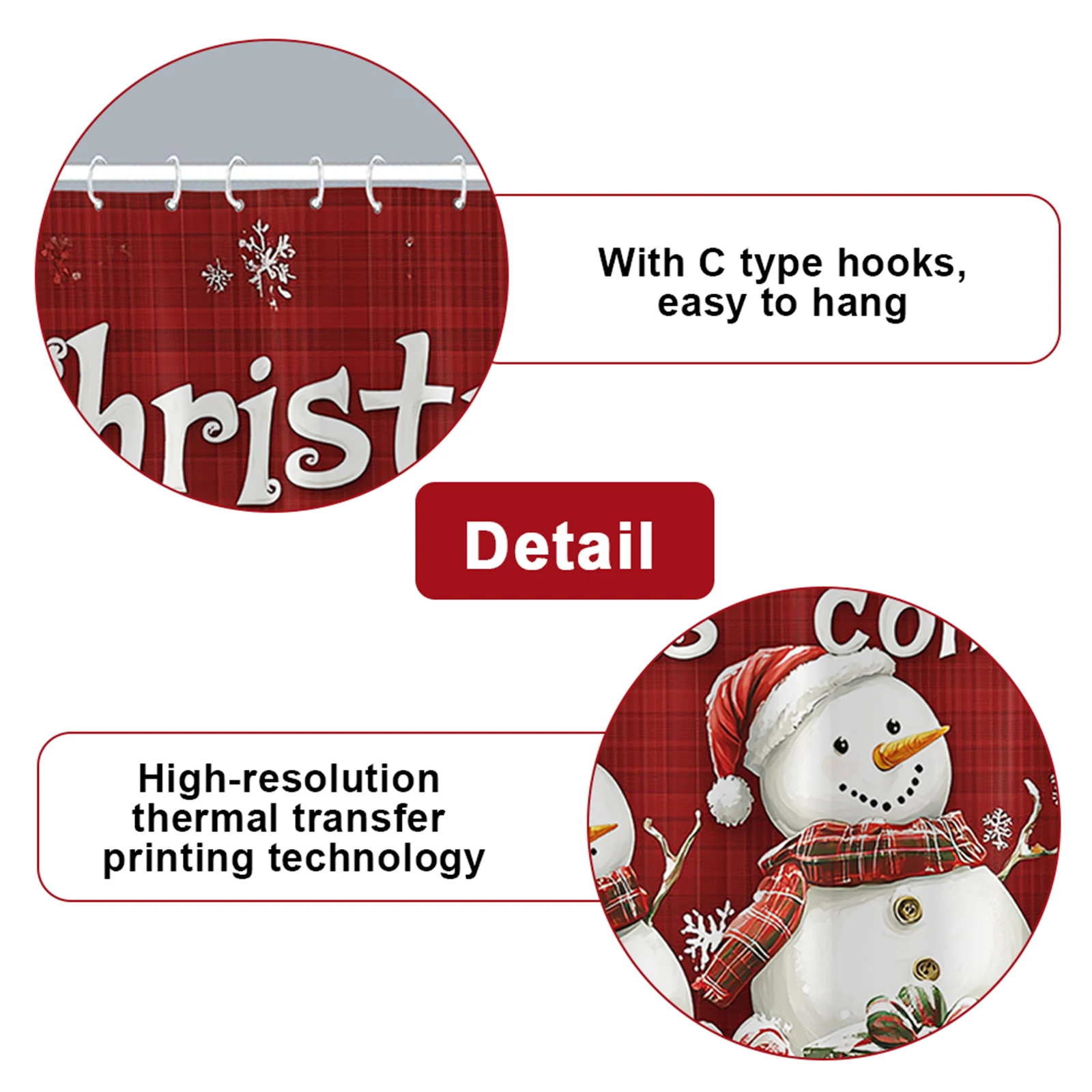 4 قطع عيد الميلاد دش الستار مجموعة سانتا كلوز المطبوعة ستارة مقاومة للماء مع البساط غطاء المرحاض غطاء حمام حصيرة لديكور السنة الجديدة #2