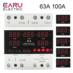 Three-phase Four-wire Overvoltage And Undervoltage 4 In And 2 Out Circuit ATS Power Switch Overvoltage And Overcurrent Protector