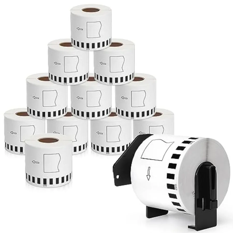 

Рулоны DK220 2.4" X 100 футов. Бумажная лента для этикеток непрерывного формата, совместимая с рулонами Brother (62 мм x 30,4 м), для использования с QL QL-00 Q