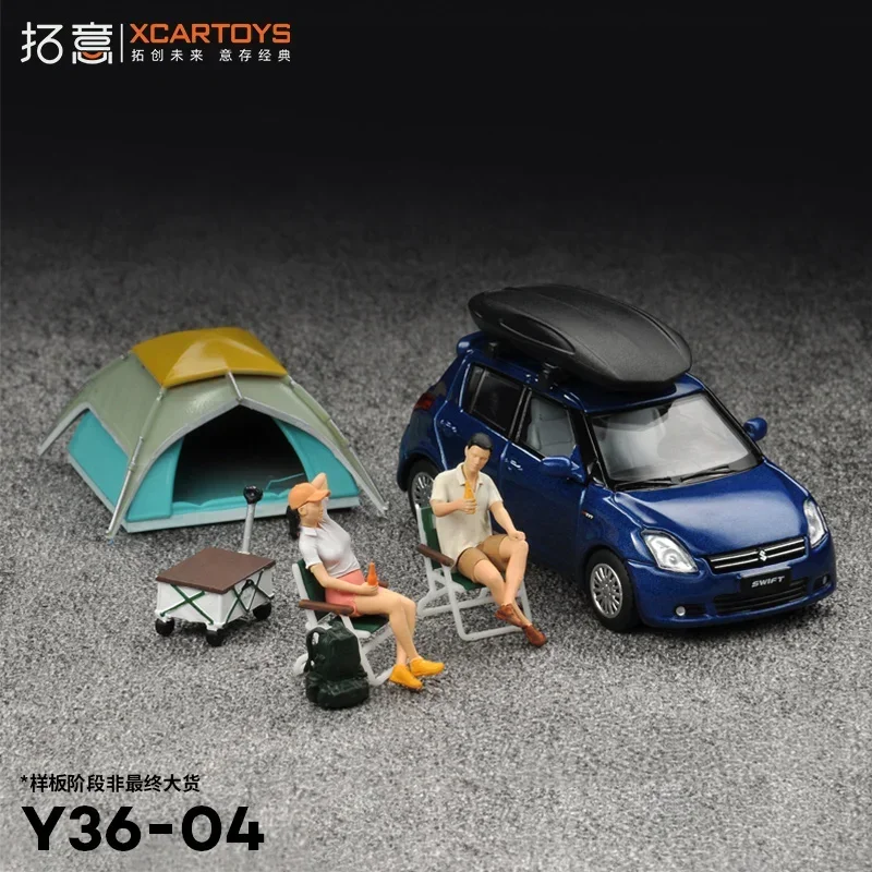 

Xcartoys 1:64 Suzuki Swift camping set metallic blue Diecast Model Car