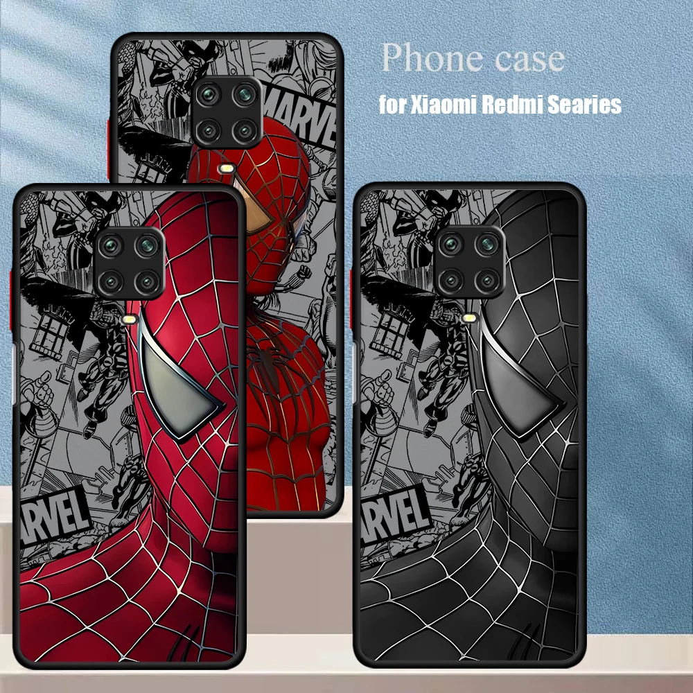 Marvel Spider-Man Venom Matte Cover Case for Xiaomi Redmi 9 K40 Pro 10C 10A 9A 9T A2 10 12 5G A1 Plus 12C 9C Luxury TPU Back