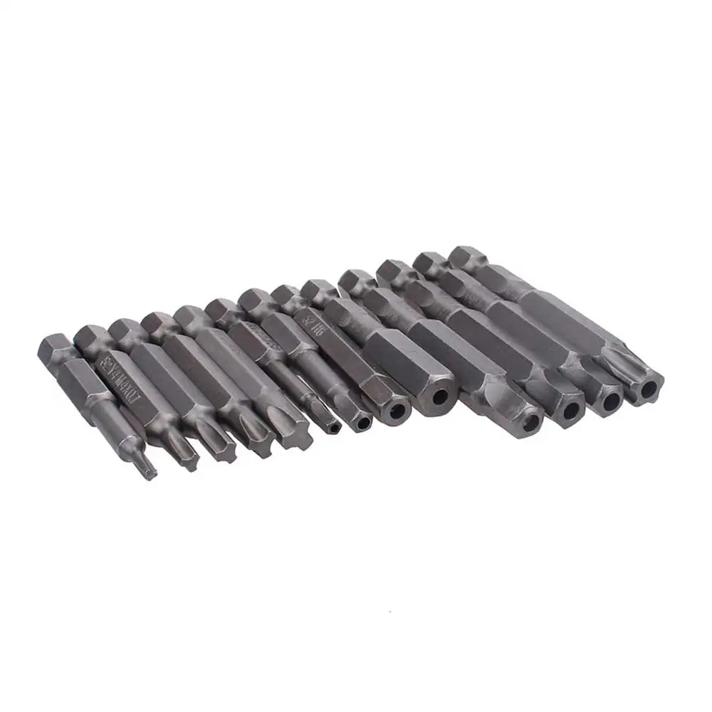 Binoax-brocas de destornillador magnéticas Torx estilo Y, vástago hexagonal de 5 puntos Y 1/4 ", 50mm