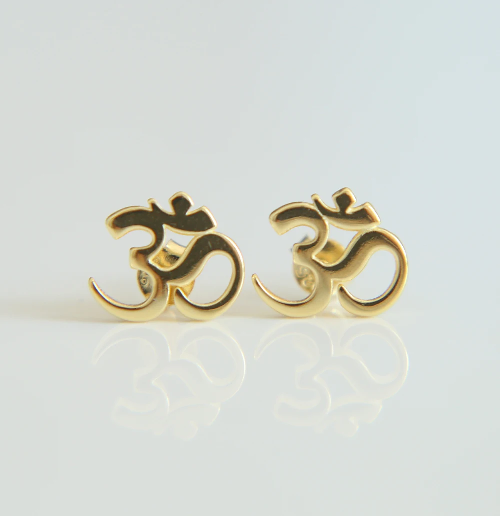Classic Ankh Yoga Stud Earrings for Women Sports Ear Asymmetric Jewelry OM Symbol Earring Casual Unisex Gifts
