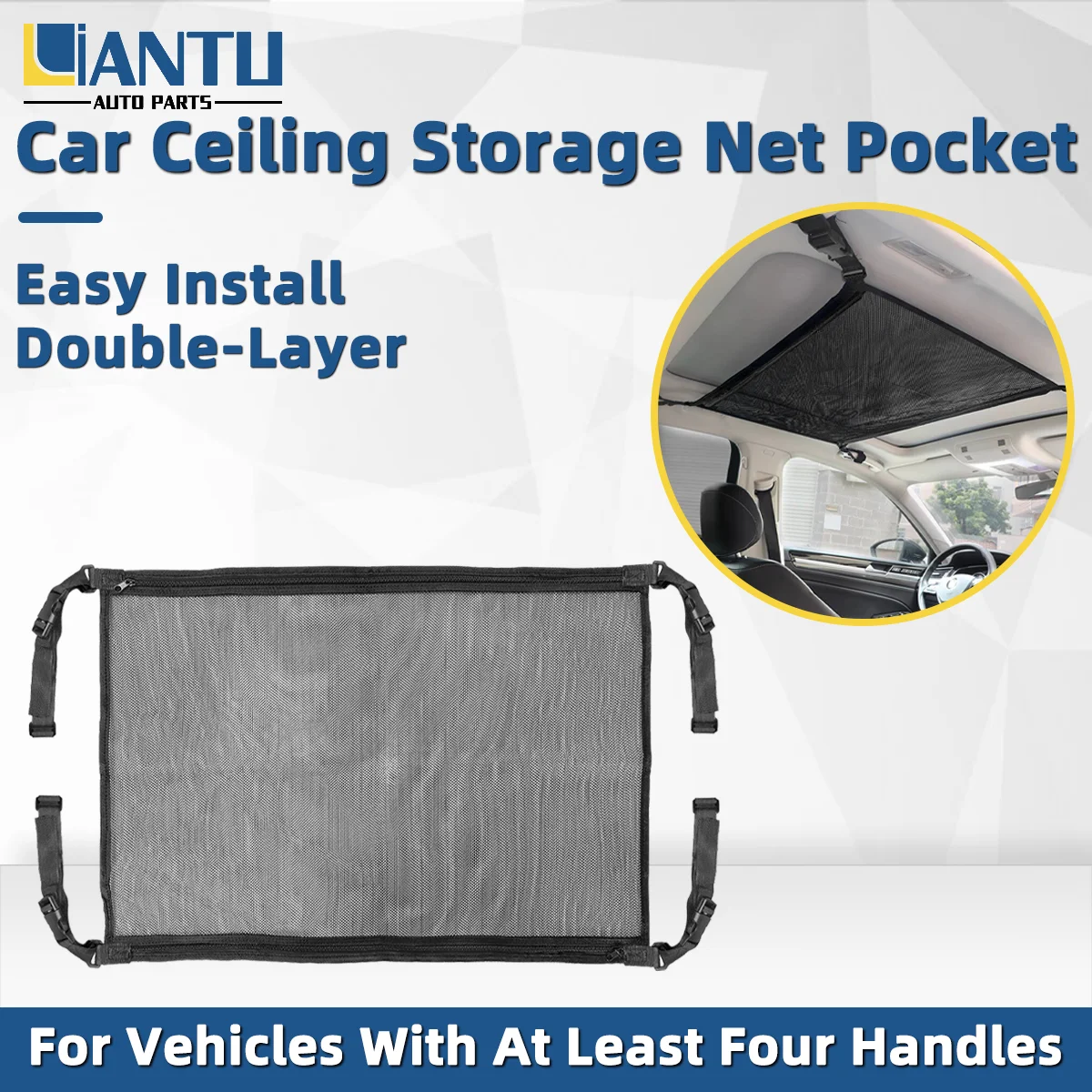1/2PCS Car Roof Bag Mesh Bag Breathable Mesh Bag Storage Net Multifunctional Suspended Large Capacity Storage Bag Neat And Tidy