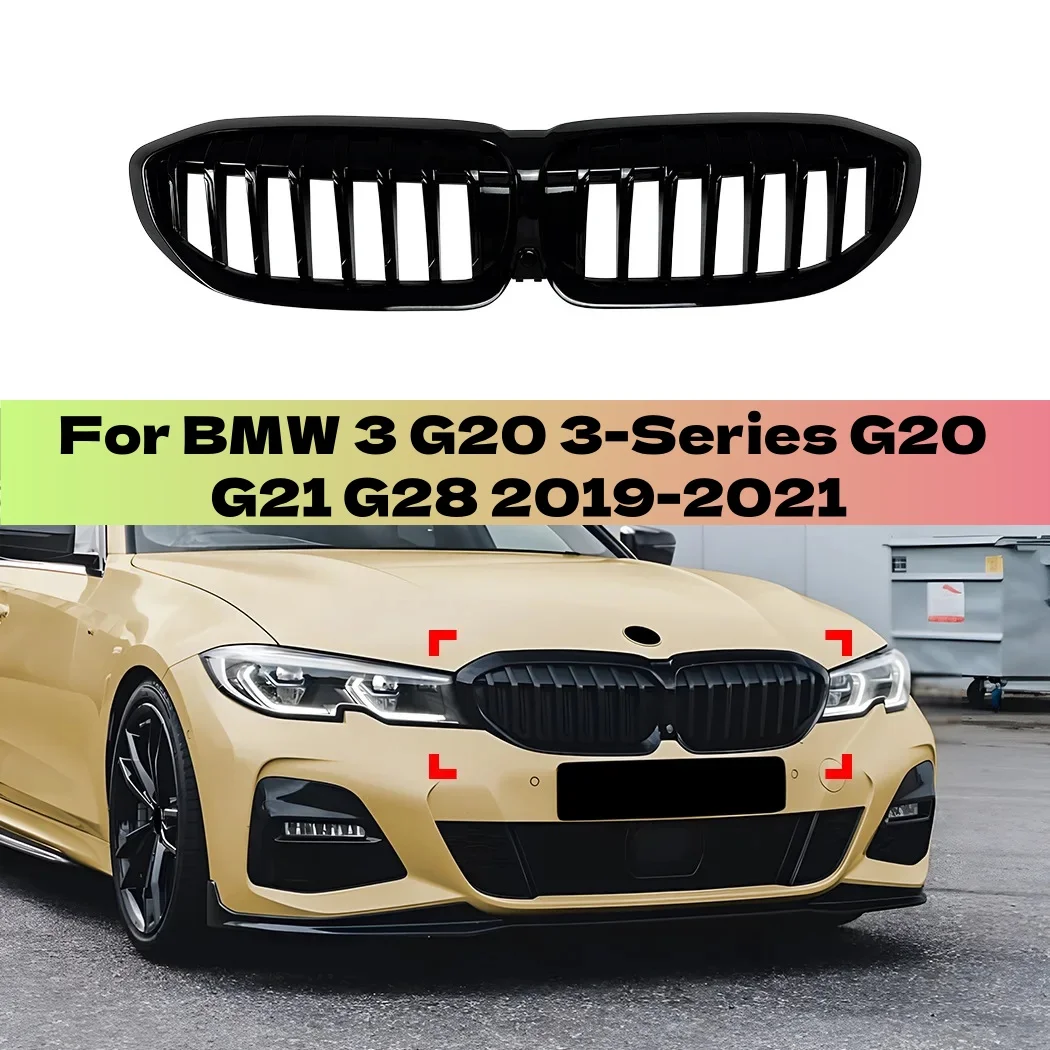 

Glossy Black ABS Front Bumper Hood Grille For BMW 3 G20 3-Series G20 G21 G28 2019-2021 Grille Mesh Car Accessories