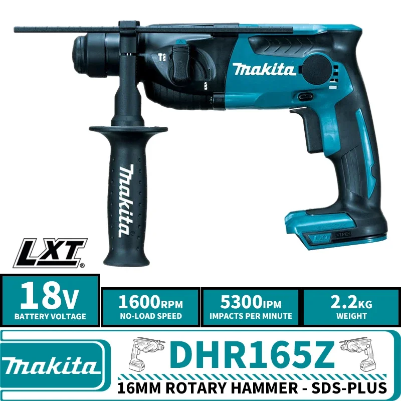 Makita DHR165Z Cordless 16mm Rotary Hammer - SDS-Plus LXT 18V Lithium Power Tools