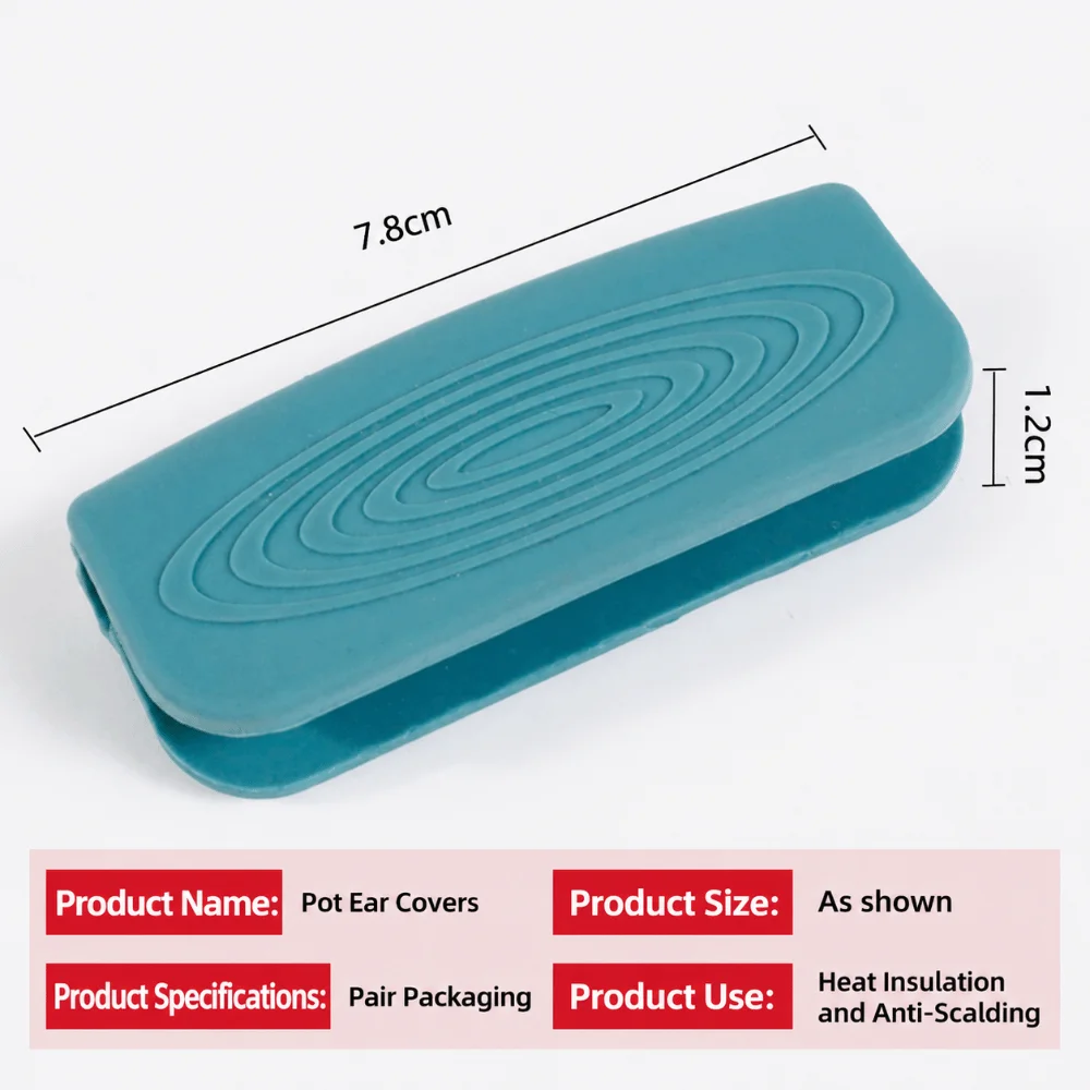 1Pair Heat Insulated Silicone Handle Cover Anti-scald Non-slip Pot Ear Sleeve Flexible Fit Food Grade Silicone Pot Handle Guard - view 6