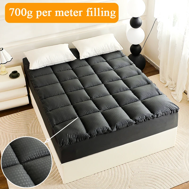 700g per square mater filling Twin Queen King  4 colors mattress pad with 43cm bed skirt