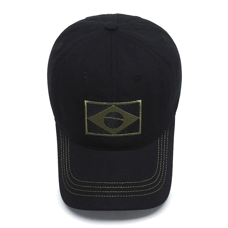 Gorra de béisbol táctica con bordado de bandera brasileña Unisex, sombrero clásico de moda para hombres y mujeres, ocio al aire libre, Deportes,