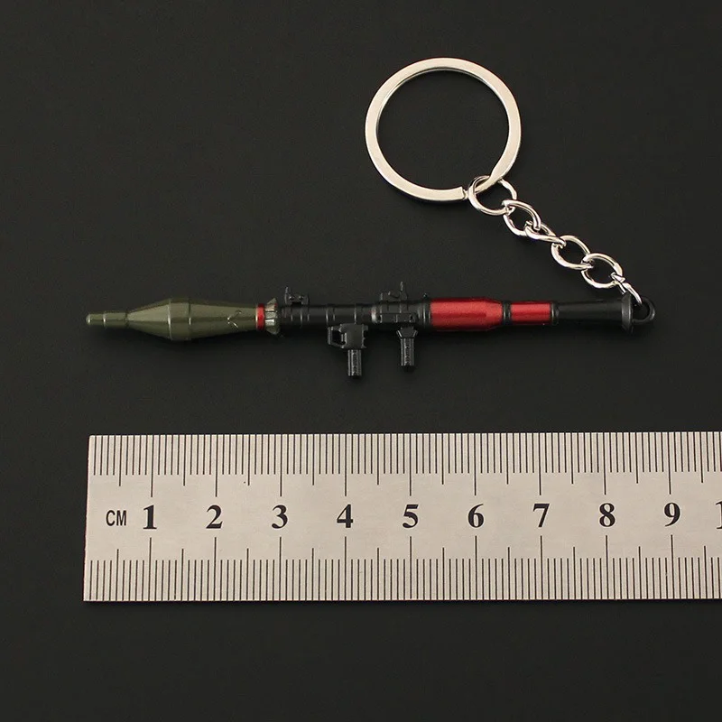 금속 CSGO 펜던트 RPG 미니 로켓 발사기 합금 키 체인 9cm Pubg Peace Elite Escape From Tarkov USEC BEAR
