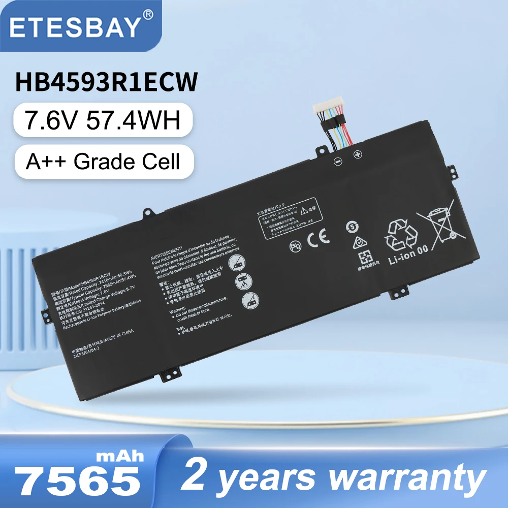 

ETESBAY HB4593R1ECW 57.4WH Laptop Battery For HUAWEI MagicBook 14 2019 KPR-W19 KPL-W00 KLV-W19 KLV-W19L VLT-W50 VLT-W60 VLT-WXO