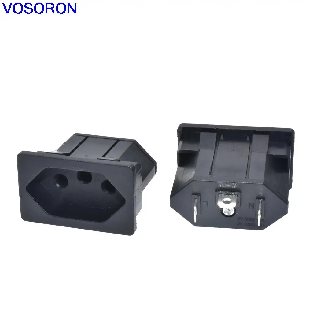 Black embedded industrial outlet Brazilian standard Inverter output socket 250V 15A universal electrical AC power socket