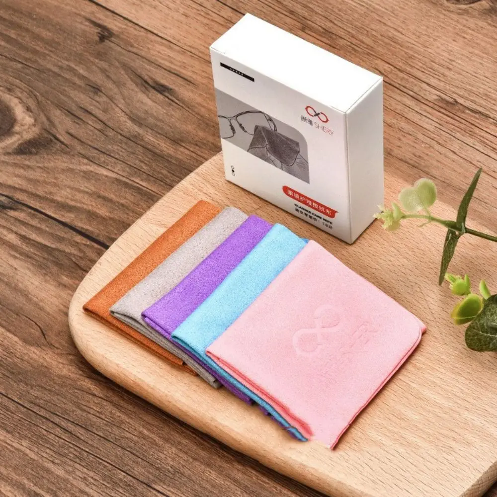 

5pcs/lot Simple Suede Glasses Cloth Microfiber Solid Color Glasses Cleaner Glasses Clean Lens Phone Screen Male
