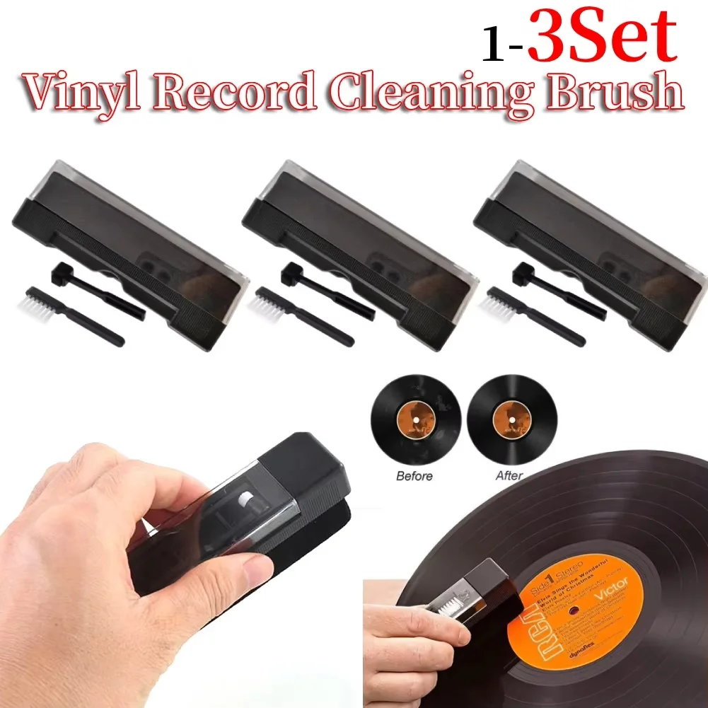 Anti-Static Velvet Brush Phonograph Cleaning Brush Dust Remover for CD/LP Vinyl Phonograph Turntable Player Records Cleaning Kit