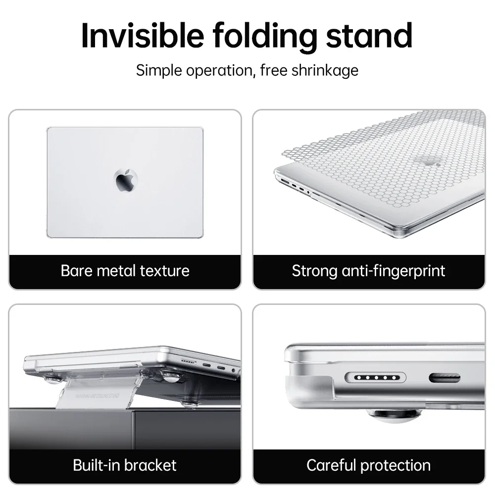 حافظة كمبيوتر محمول بلاستيكية غير لامعة مع غطاء مسند ، ماك بوك برو 16 ، 14 اير ، 15 ، 13 بوصة ، م 3 ، م 2 ، م 1