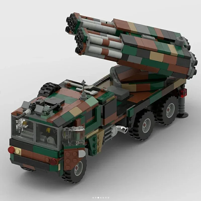 Moc tijolos de construção modelo militar Lars-2 foguete tecnologia de artilharia blocos modulares presentes brinquedos para crianças conjuntos diy montagem